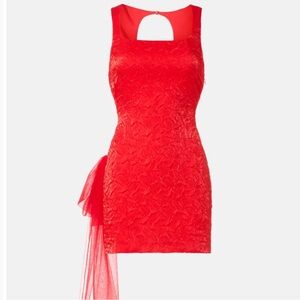 For Love And Lemons Red Frosted Organza Mini Dress